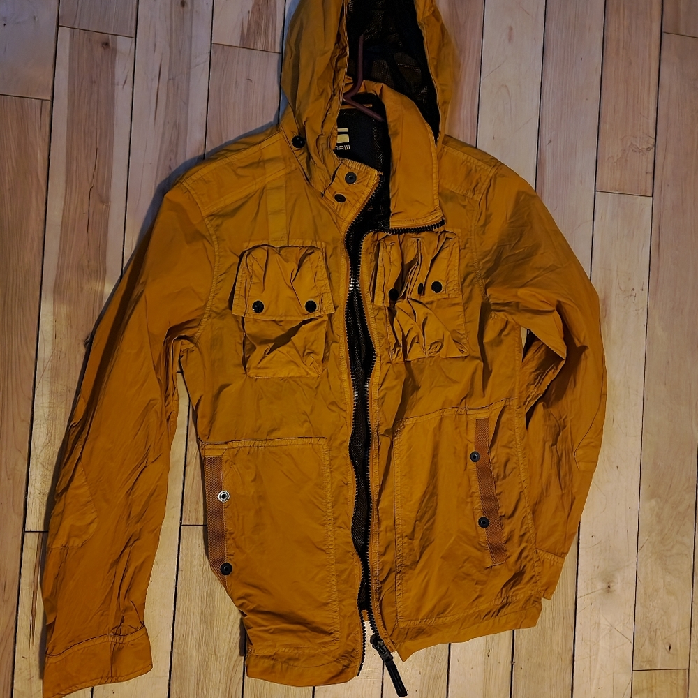 Men's small mustard yellow wind breaker